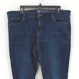 Gap Women Real Straight Fit Dark Wash Denim Jeans Size 16 33R
